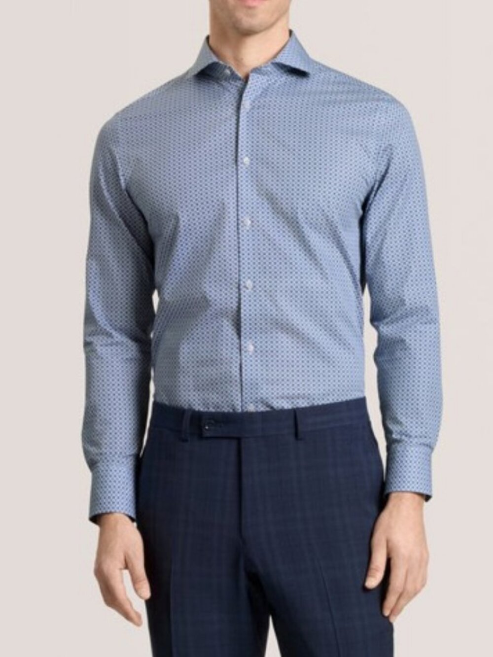 Ted Baker advance tech stretch slim fit dress shirt blue, lavender men's size 16